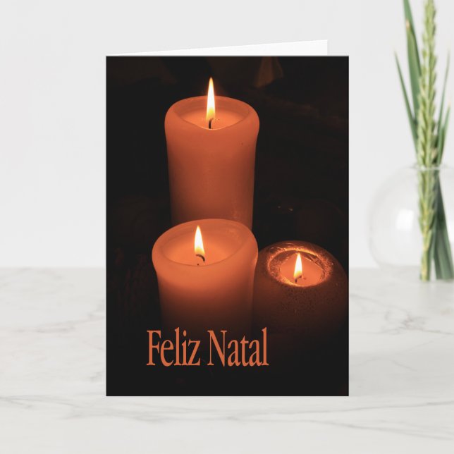 Feliz Natal Burning candles christmas Helgkort (Framsida)