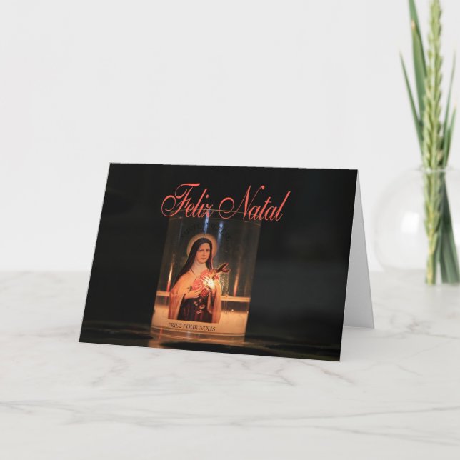 Feliz Natal Burning candles christmas Helgkort (Framsida)