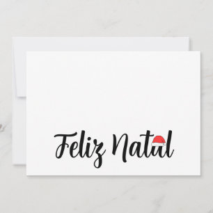 Feliz Natal com a touca do Papai Noel Julkort