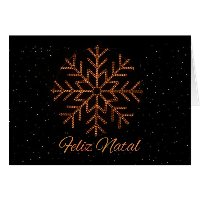 Feliz Natal Crystal Ljus OBS Kort (Framsidan Horizontal)