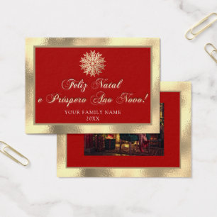 Feliz Natal e Próspero Ano Novo Royal Guld Red Visitkort