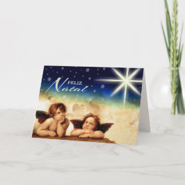 Feliz Natal. Finkonst julkort på portugisiska Helgkort