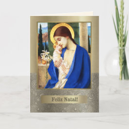 Feliz Natal. Finkonst julkort på portugisiska Helgkort