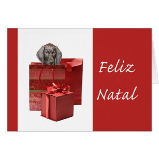 Feliz Natal german-kortfristig pekare Chistmas Hälsningskort