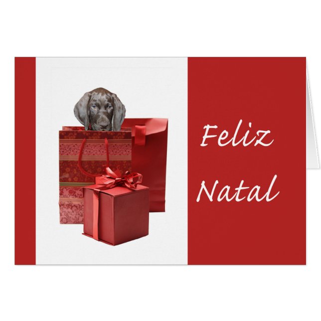 Feliz Natal german-kortfristig pekare Chistmas Hälsningskort (Framsidan Horizontal)