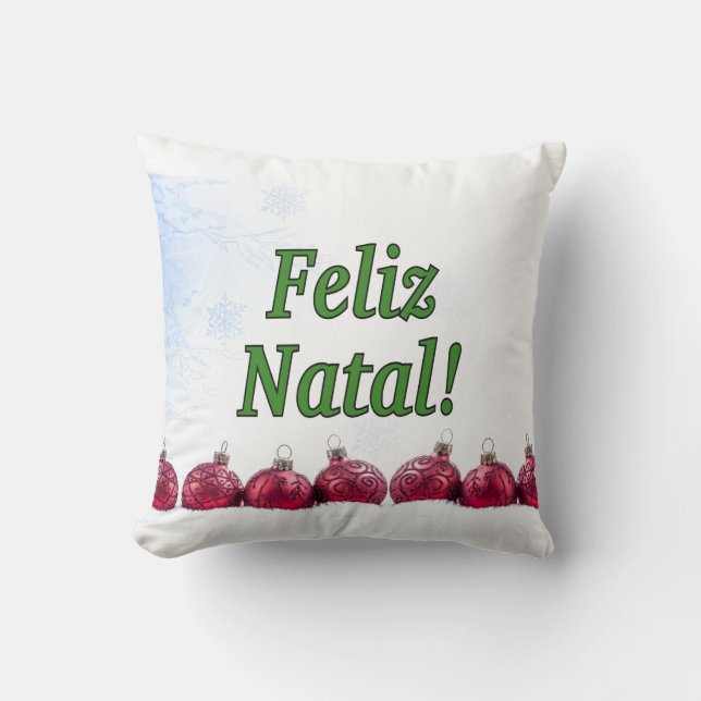 Feliz Natal! God jul på portugisiska gf Kudde (Framsida)
