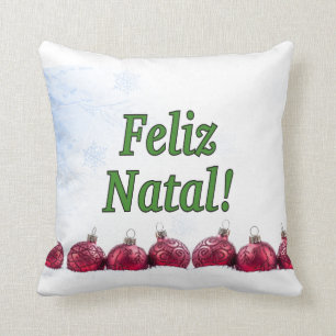Feliz Natal! God jul på portugisiska gf Kudde