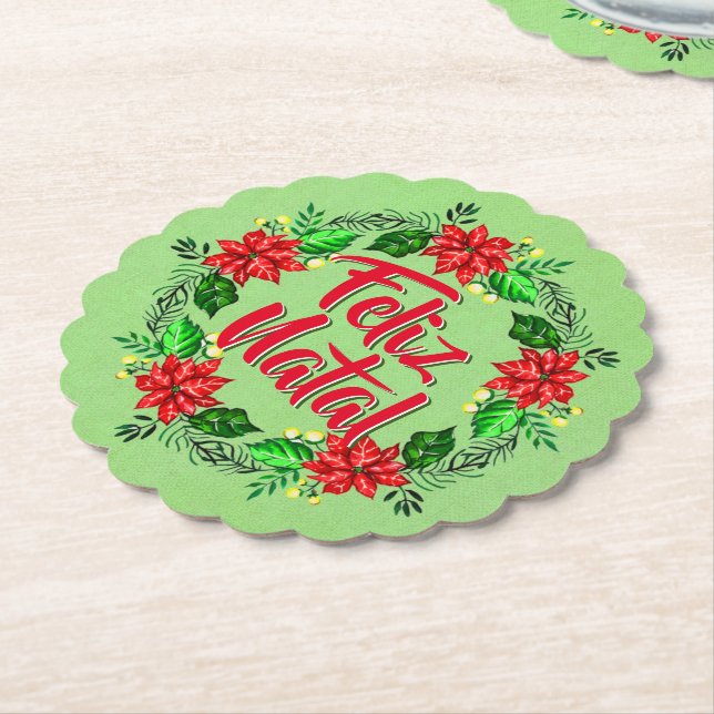 Feliz Natal God jul Underlägg Papper (Vinklad)