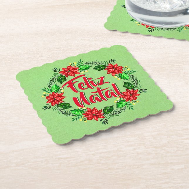 Feliz Natal God jul Underlägg Papper (Vinklad)