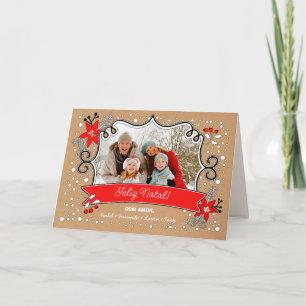 Feliz Natal-julfotokort på portugisiska Helgkort