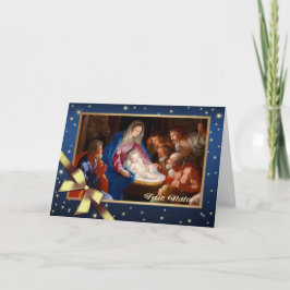Feliz Natal. Nativitetscenkort på portugisiska Helgkort
