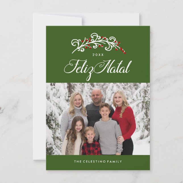 Feliz Natal Photo Cards Julkort (Framsida)