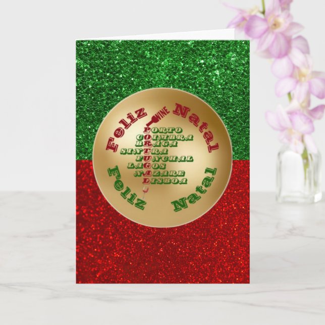 Feliz Natal Portugal Vin Lissabon Porto Braga Kort (Orkide)