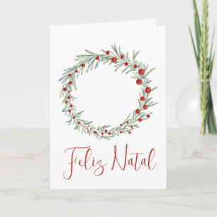 Feliz Natal, Portugals Helgdag för krans efter jul Helgkort
