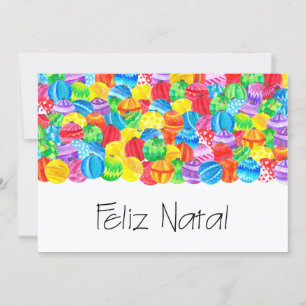 Feliz Natal Portugals jul, vattenfärg Inbjudningar