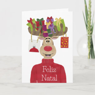 Feliz Natal, Portugals julgåvor Reindeer Helgkort
