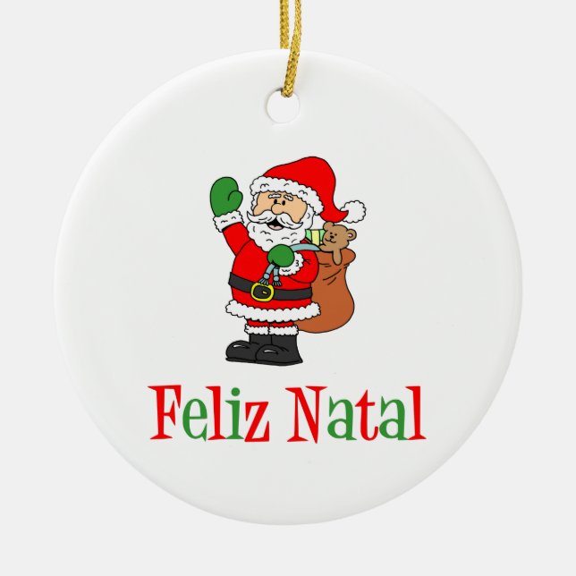 Feliz Natal Portugals jultomte Julgransprydnad Keramik (Framsidan)