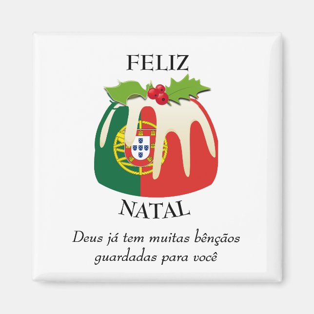 FELIZ NATAL Portugisisk jul Magnet (Framsidan)