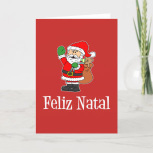 Feliz Natal portugisisk jultomten Helgkort