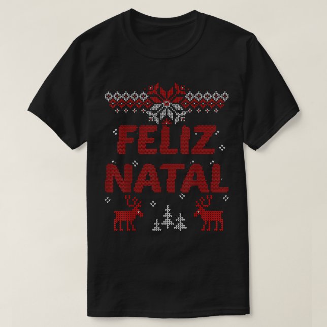 Feliz Natal Portugisiska God jul Gift Idea T Shirt (Design framsida)