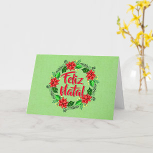Feliz Natal Portugisiska God jul Hälsning Kort