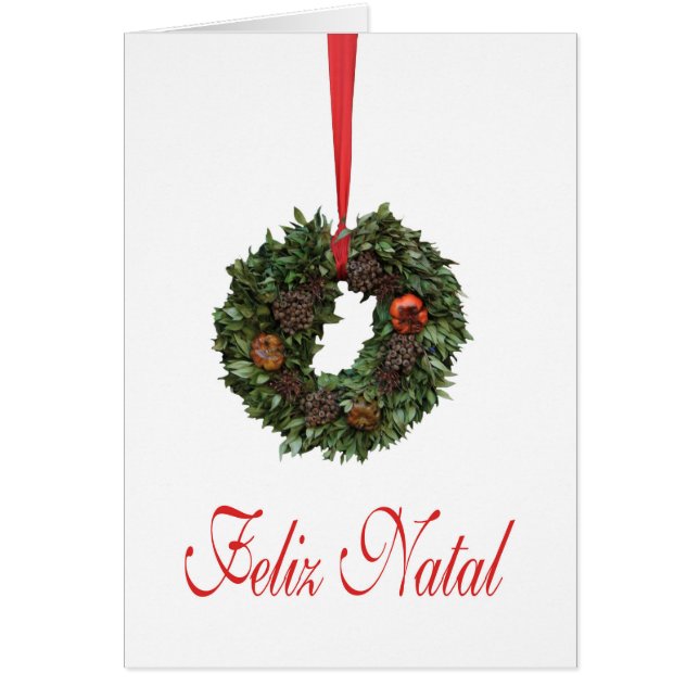 Feliz Natal, portugisiskt julkort Hälsningskort (Framsidan)