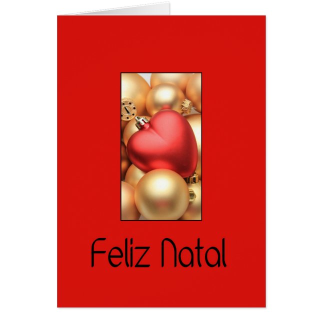 Feliz Natal - Portugisiskt julkort Hälsningskort (Framsidan)