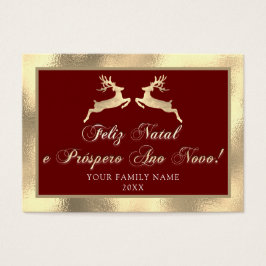 Feliz Natal Próspero Anno Nuovo Photo Royal Guld Visitkort