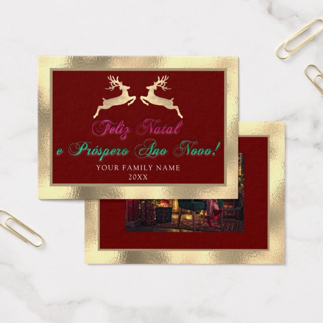 Feliz Natal Próspero Anno Nuovo Photo Royal Visitkort (Kontor)