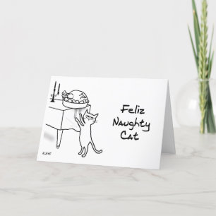 Feliz Naughty Cat - Helgdag för den fina katten Helgkort