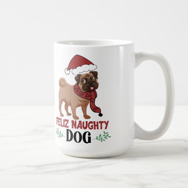 Feliz Naughty Hund jul Kaffemugg (Höger)