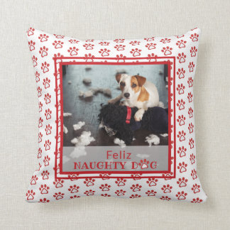 Feliz Naughty Hund Red Tass Mönster Pet Photo  Kudde