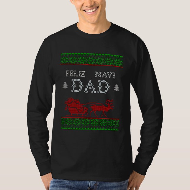 Feliz Navi DAD Christmas Dad T Shirt (Framsida)