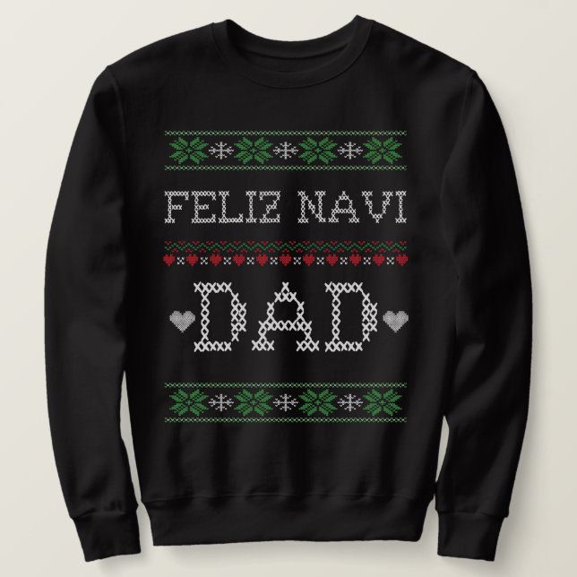 FELIZ NAVI PAPPA lustigdömas Lång Ärmad Tröja (Design framsida)