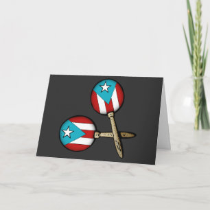 Feliz Naviadad Puerto Rican Flagga Maracas Boricua Tack Kort