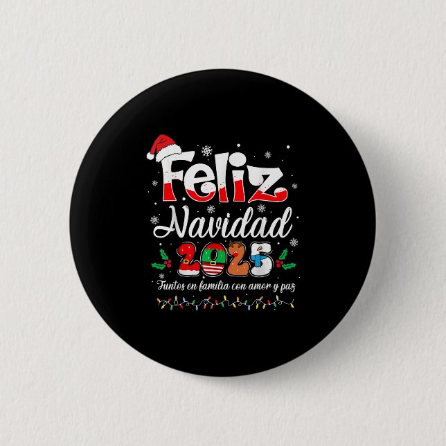 Feliz Navidad 2025 Matching Family Spain Christm Knapp (Framsida)
