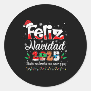 Feliz Navidad 2025 Matching Family Spain Christm Runt Klistermärke