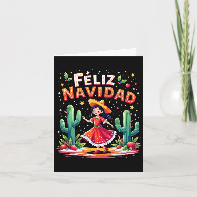 Feliz Navidad 2025 Spaniens mexikanska jul Feliz Kort (Framsida)