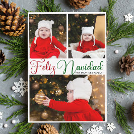 Feliz Navidad 3 Photo Cute Spansk jul Julkort