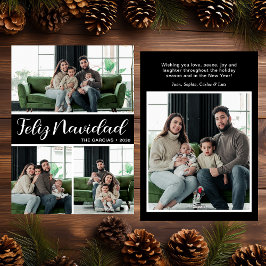 Feliz Navidad 4-foto-plattat Helgdag-kort Julkort