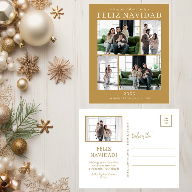 Feliz Navidad 5 Photo Helg Vykort (Skapare uppladdad)