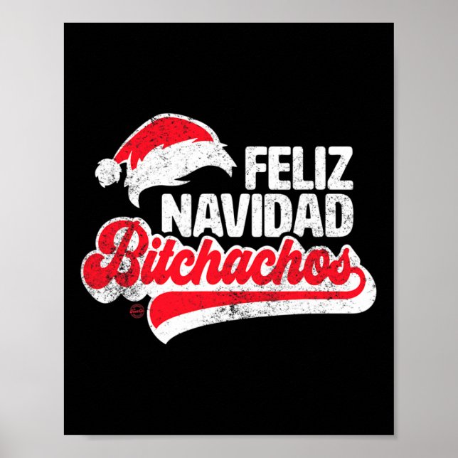 Feliz Navidad Achos Funny Jultomten Spanska Julaft Poster (Framsidan)