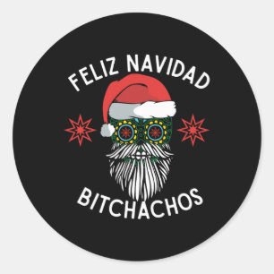 Feliz Navidad Achos Funny Spain God jul Runt Klistermärke
