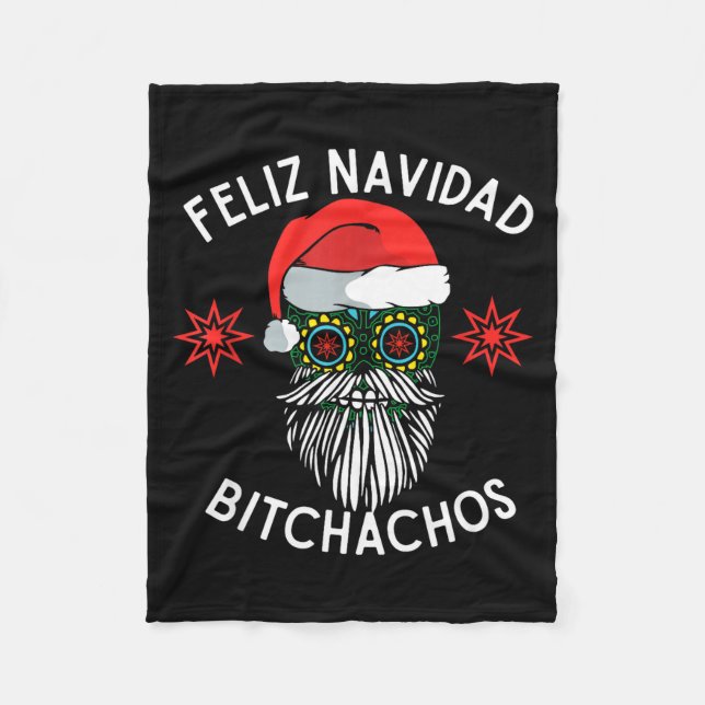 Feliz Navidad Achos Funny Spanish Merry Christmas  Fleecefilt (Framsidan)