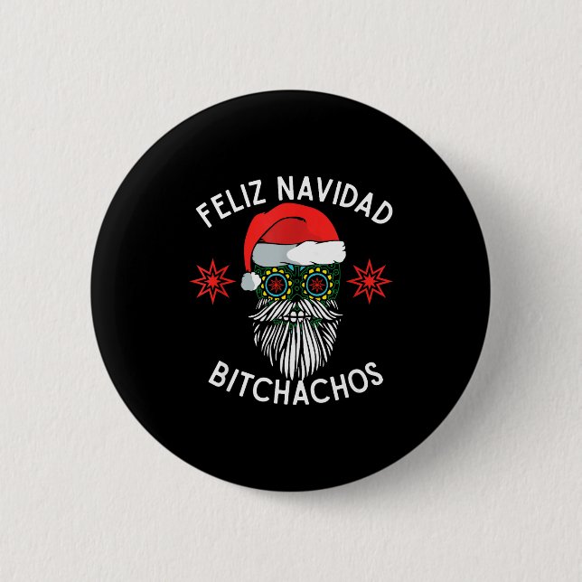 Feliz Navidad Achos Funny Spanish Merry Christmas  Knapp (Framsida)