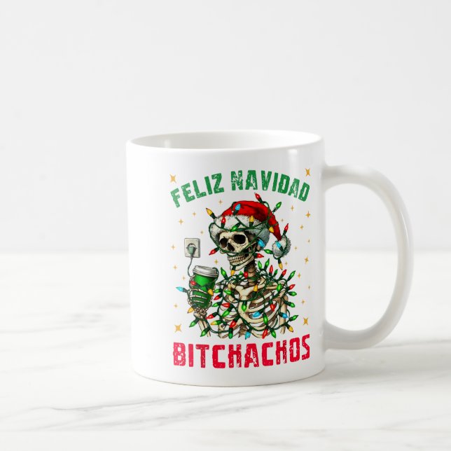Feliz Navidad Achos Shirt Merry Xmas Christmas Lig Kaffemugg (Höger)