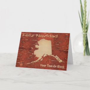 Feliz Navidad - Alaska on Inner Birch Bark Helgkort