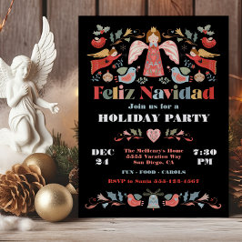 Feliz Navidad Angel Mexican jul Party Inbjudningar