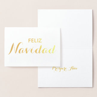Feliz Navidad Año Spansk Elegant Folierat Kort