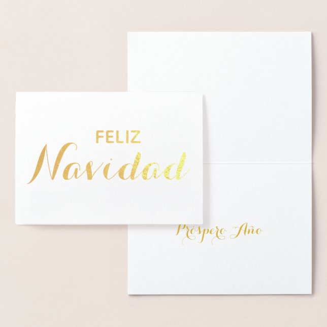 Feliz Navidad Año Spansk Elegant Folierat Kort (Display)